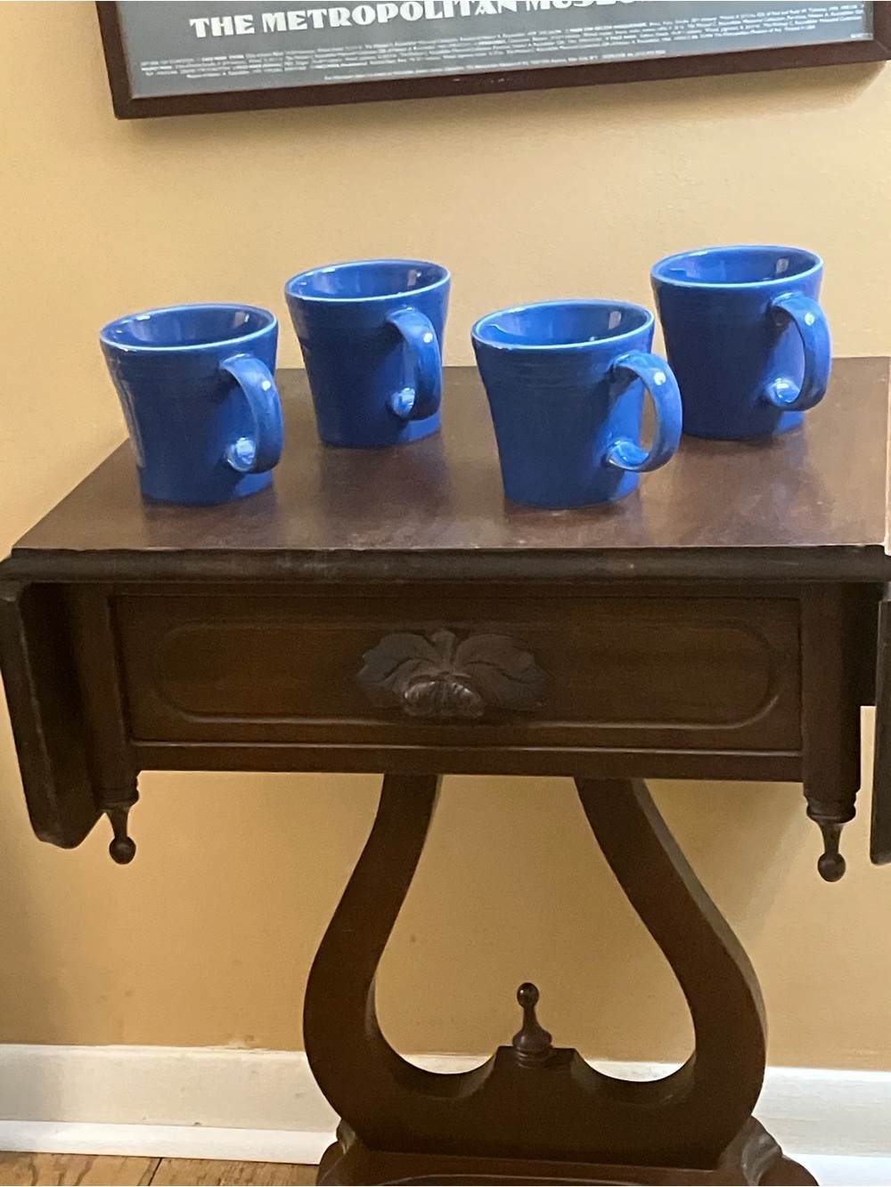 Fiesta Cobalt Blue 15 oz Tapered Ceramic Mugs - Set of 4